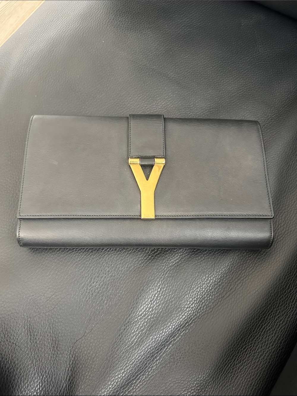 Saint Laurent Y Ligne black clutch